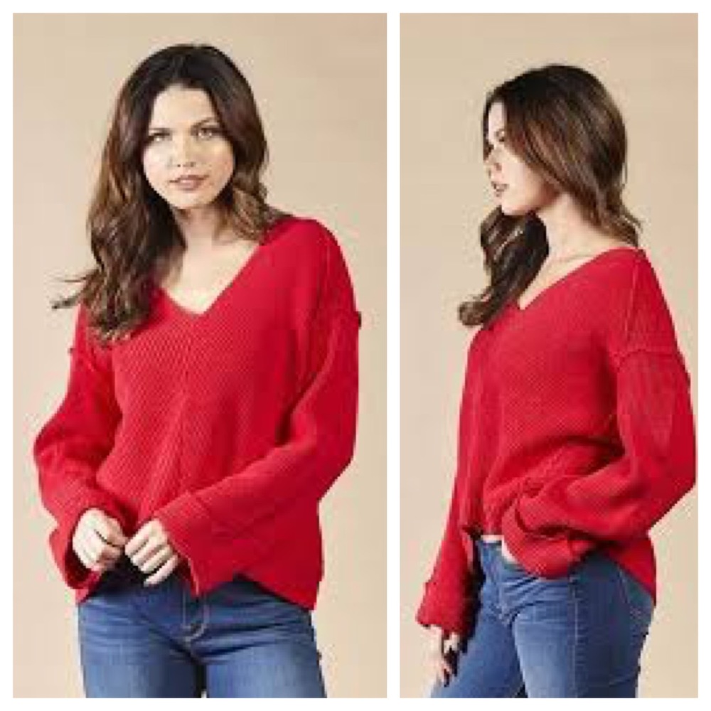 EUC Red Hot Lush Sweater - Size Small (Oversized)